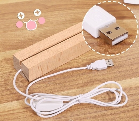 acheter OEM bricolage éclairage Acrylique clair éclairage debout bureau blanc chaud LED avec charge USB fabrication en ligne