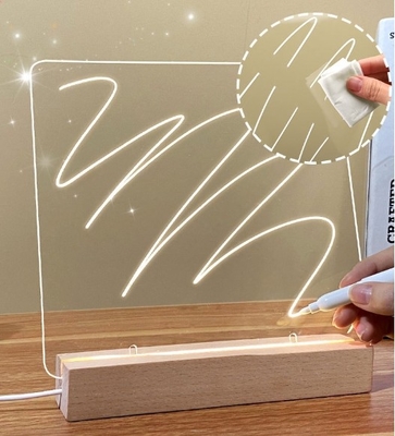 acheter Conception unique Plaque à effacer à sec éclairée Stand acrylique avec lumière pour bureau Memo Home fabrication en ligne