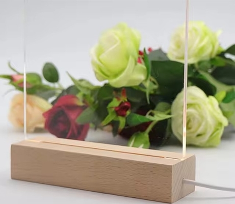 acheter Éclairage 3D élégant en bois réécrivable acrylique à LED lampe de bureau fabrication en ligne