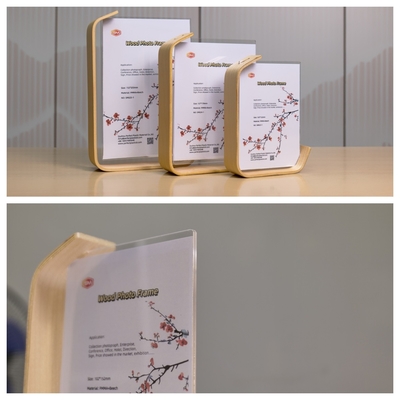 acheter Cadre de photo acrylique 8x10 L transparent et transparent sur mesure avec base en bois online manufacture