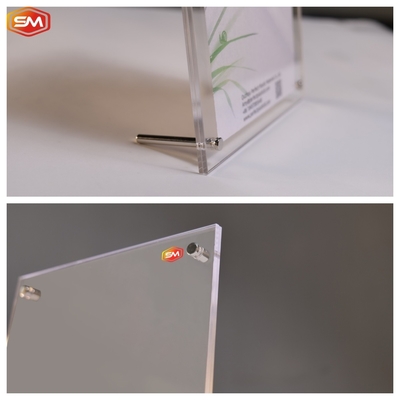 acheter A6 Cadre photo d'affichage acrylique transparent sur mesure avec support à vis en acier online manufacture