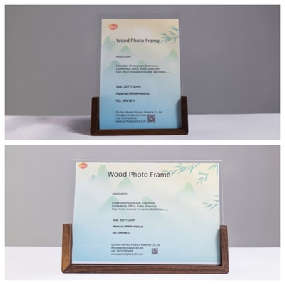 acheter Cadre photo acrylique 3X3,5 pouces avec base en bois Version verticale 2 Pack Base en bois online manufacture