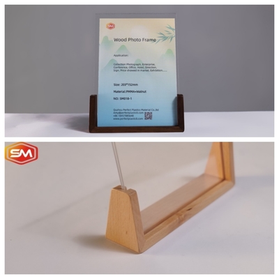 acheter Cadre photo acrylique transparent avec base en bois online manufacture