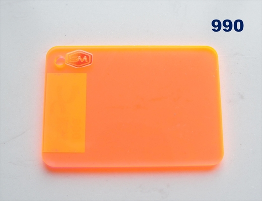 Jaune vert orange PMMA fluorescent feuille acrylique en plexiglas personnalisée haute brillance