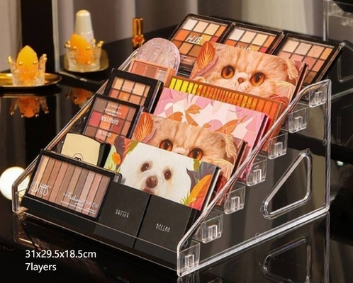 Boîte de maquillage acrylique à couches multiples claire PS Boîte d'affichage de maquillage cosmétique Boîte d'organisation Boîte de stockage