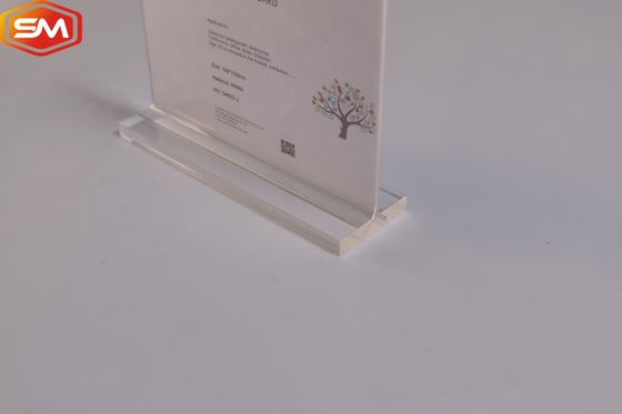 Photo publicitaire cadre en forme de T porte-affichage acrylique support pour table double panneau