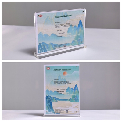 A3 A4 Brochure sur mesure transparente transparente magnétique en forme de T pour porte-enseigne acrylique