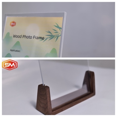 Cadres photos en plastique Perspex transparents Cadre photo acrylique avec base en bois