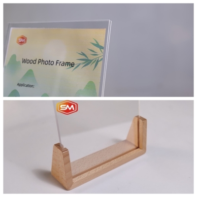 Cadre photo acrylique transparent avec base en bois Densité écologique 1,20 g/cm3