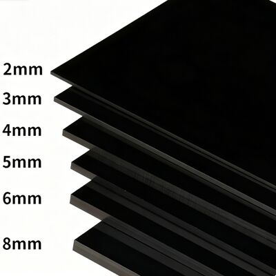 Plaque acrylique dépolie noire de 2 à 8 mm, taille personnalisée