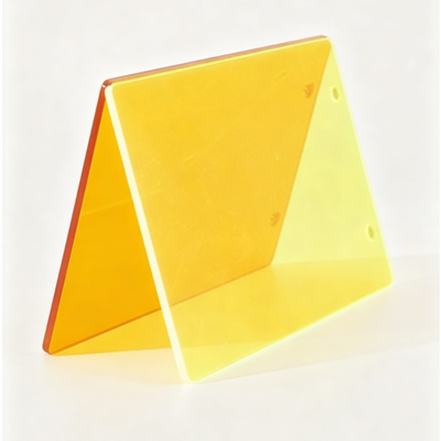 1.8mm-15mm feuille acrylique claire jaune résistant aux brises facile à couper